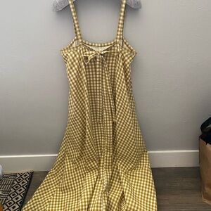 EUC Mustard Yellow Gingham Sundress